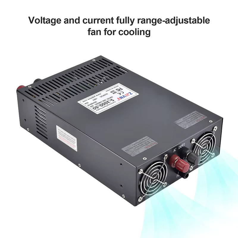 ZJIVNV Schaltnetzteil AC-DC SMPS mit CC CV Regelung für Industrieautomation, 12V-350V, Schwarz - Bild 3