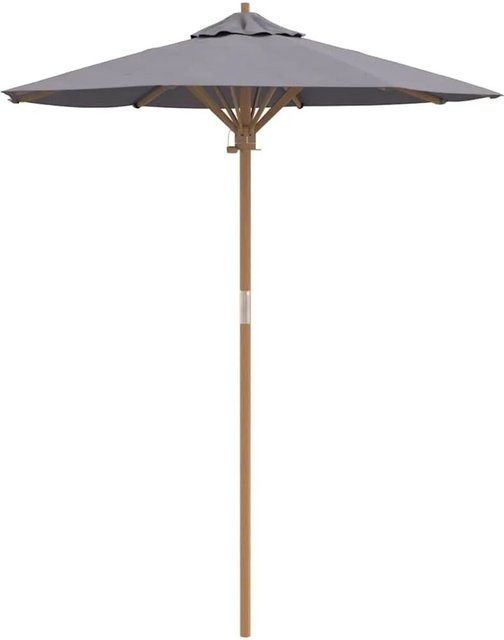 vidaXL Gartenparasol Dunkelgrau mit Bambus und Polyester, B/T/H: 180 x 180 x 230 cm - Bild 1