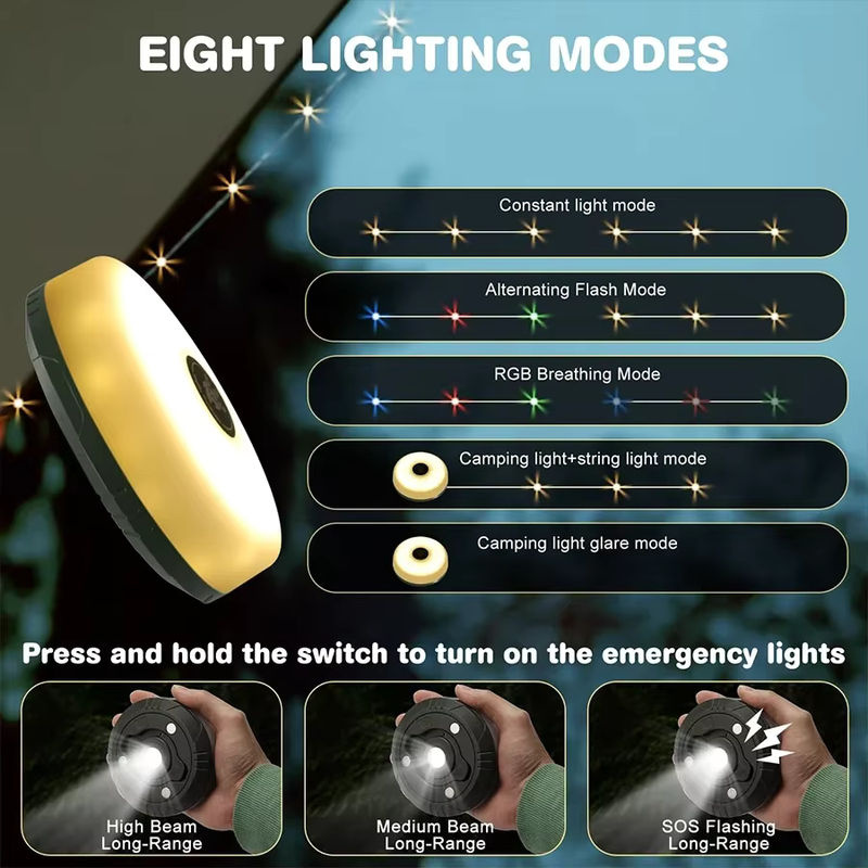 MeeToo LED Lichterkette Outdoor mit 10 m Kabel, USB aufladbare dekorative Lichterkette für Garten, Zelt und Weihnachten - Bild 3