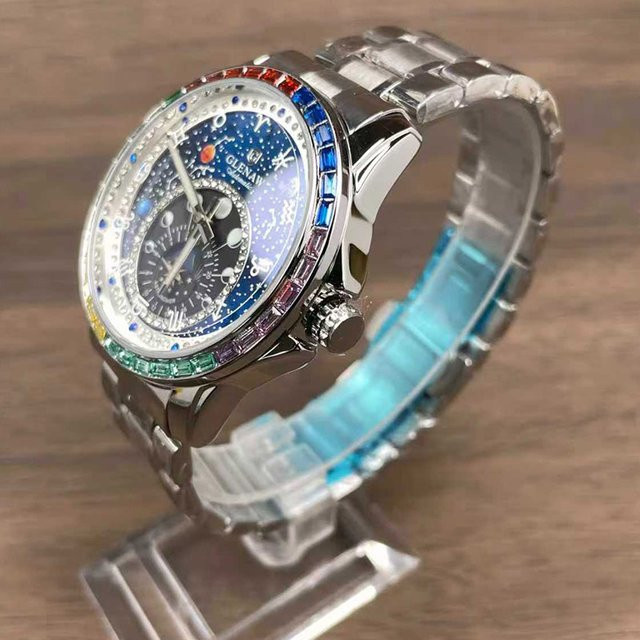 GLENAW Design Mechanische Uhr, Edelstahl, Diamant, Herren - Bild 1