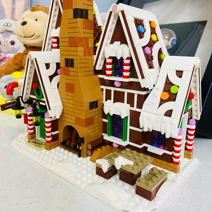Lebkuchen Haus Familie, Bausteine Modell, Bunt / Mehrfarbig - Bild 4