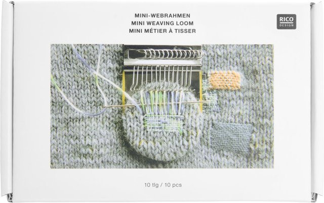 Mini-Webrahmen von Rico Design mit 14 Haken in Beige aus Holz und Metall - Bild 1