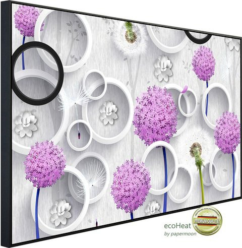 papermoon EcoHeat Infrarotheizung mit Blumenmuster in Bunt und Matt-Effekt mit App-Steuerung und Überhitzungsschutz - Bild 1