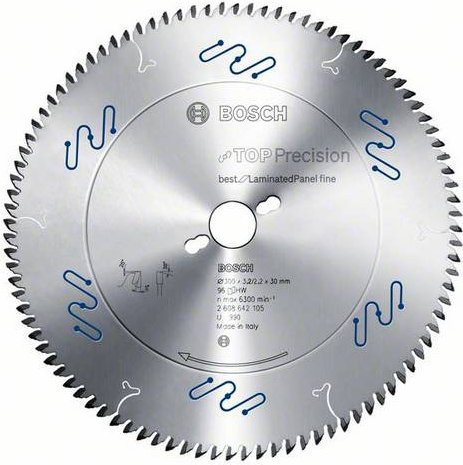 Bosch Top Precision Kreissägeblatt Hartmetall für Holz, Farbe: Silber, Durchmesser: 350 mm, Bohrung: 30 mm, Dicke: 3,5 mm, 108 Zähne - Bild 1