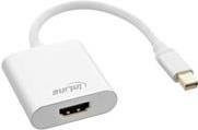 InLine Mini DisplayPort auf HDMI Adapterkabel aus Aluminium mit Audio, 4K/60Hz, Weiß, Länge: 0,15 m - Bild 1