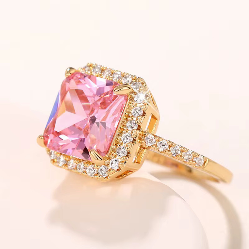 Huitan Ringe, rosa Zirkonia, Silber, Damen - Bild 2