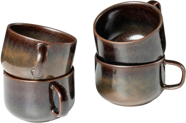Gipfelstück Kaffeeobertassen-Set Glockenklang aus Steinzeug in Bronze/Braun - Bild 1