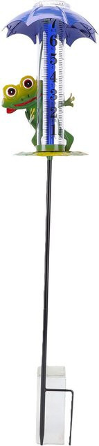 Fishine Frosch-Regenmesser aus Metall als Gartenskulptur zur Dekoration für Terrasse und Rasen, Mehrfarbig, 250 ml - Bild 1