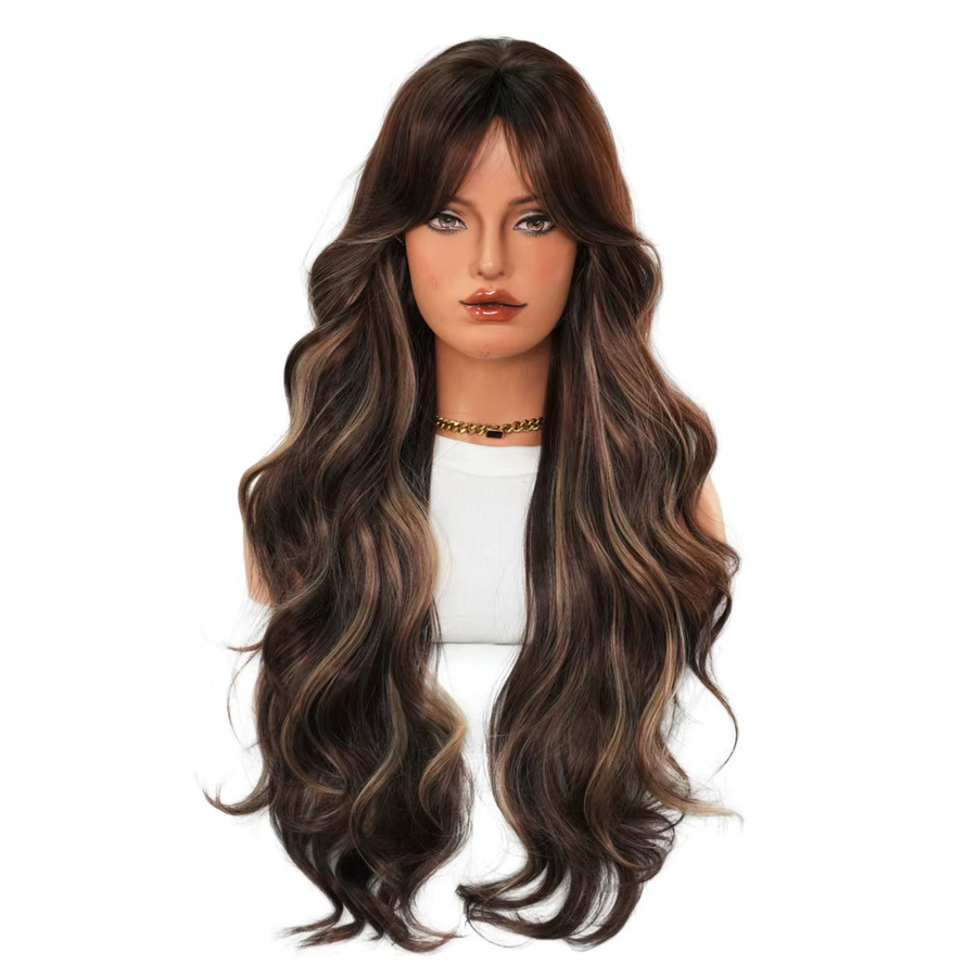 7JHH WIGS Perücke, braun gewellt, blondiert, Damen - Bild 5