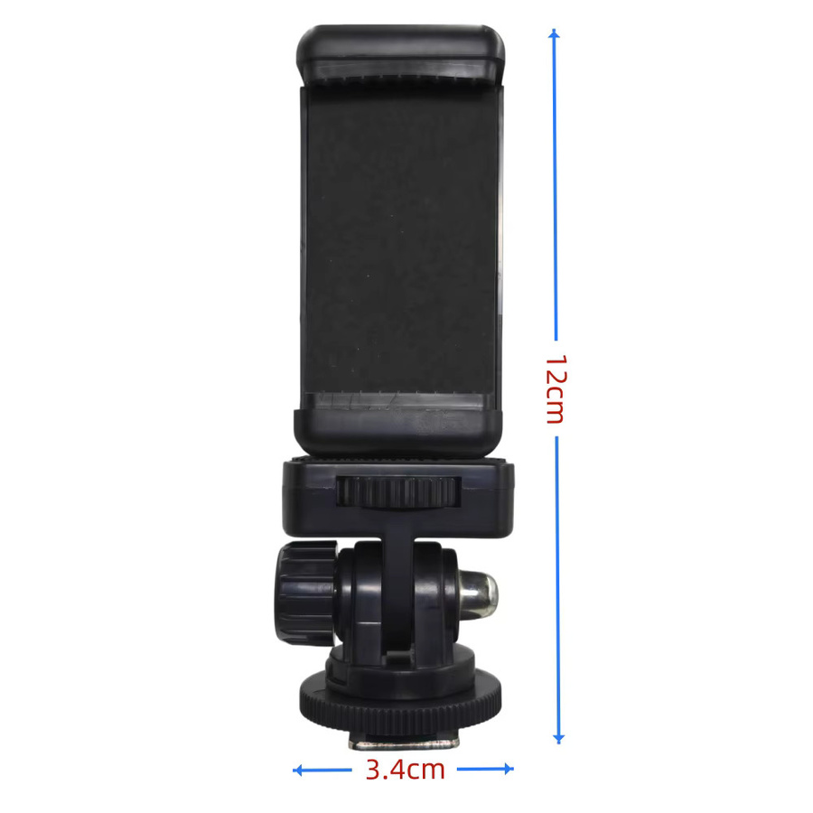 VeFly Hot-Shoe-Telefonhalterungsadapter für DSLR-Kameras und Monitore, Mobiler Clip-Halter in Schwarz - Bild 2