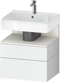 Duravit Waschtischunterschrank Qatego in Weiß mit 1 Kasten und 1 Auszug, B/T/H: 59 x 47 x 59 cm - Bild 1