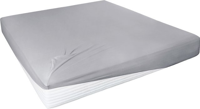 H.G. Hahn Spannbetttuch Prinz aus Feinjersey und Elastan in Grau, B/T: 150 x 200 cm - Bild 1