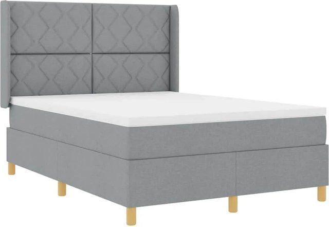 vidaXL Boxspringbett Hybrid mit Matratze und Taschenfederkern in Grau, B/T/H: 160 x 200 x 28 cm - Bild 1