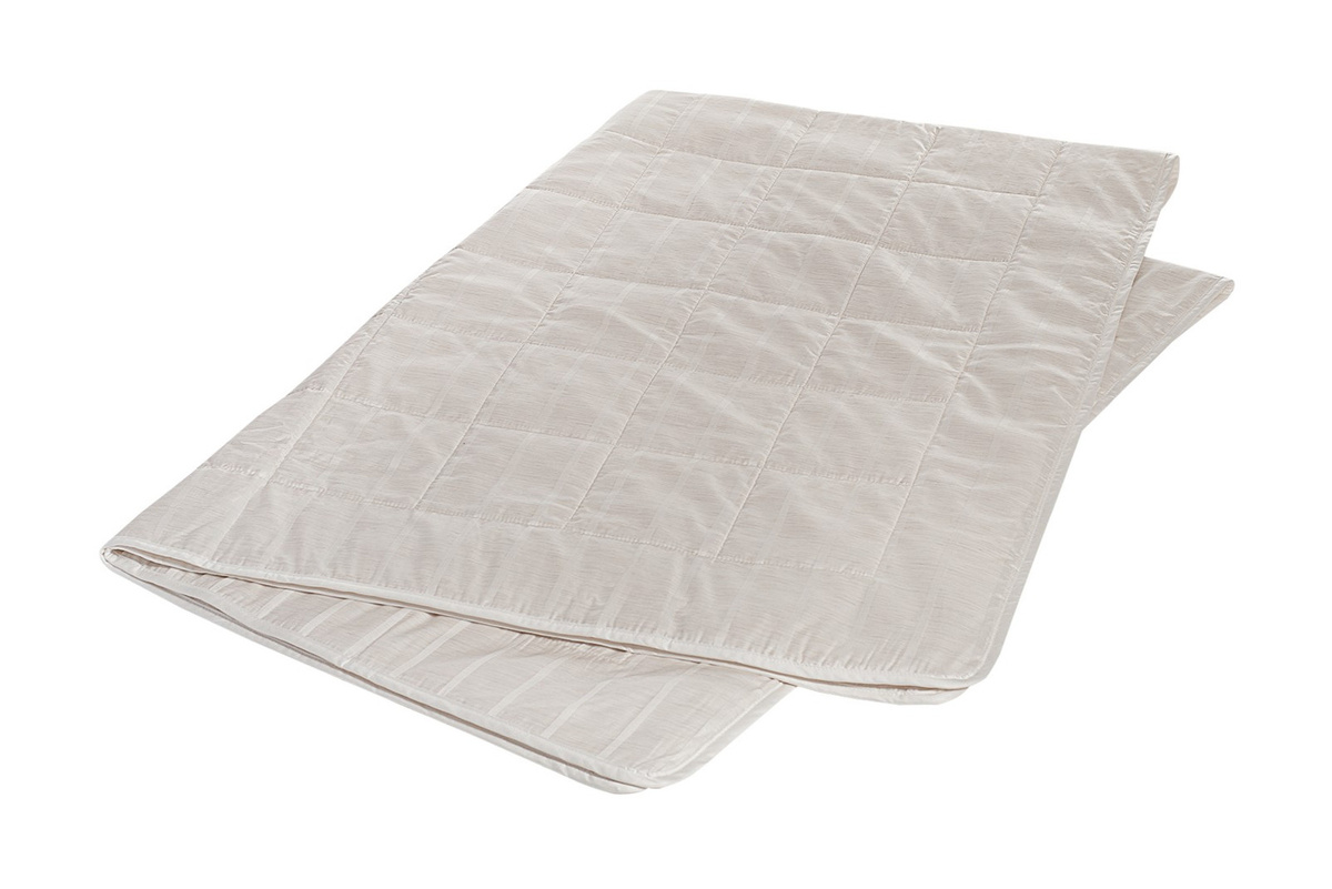 Hefel Travel Lite Opulence Sommerdecke aus Lyocell und Cashmere in Weiß und Beige, B/T: 140 x 200 cm - Bild 1