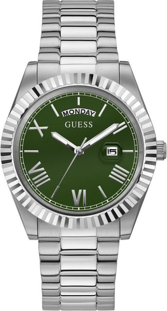 Guess Herrenuhr Connoisseur, Quarz, Edelstahl, Grün, 42 mm, 5 ATM - Bild 1