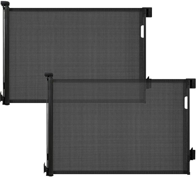 Sekey Treppenschutzgitter Set aus 2 Stück, ausziehbar von 0 bis 150 cm, Schwarz, ohne Bohren, für Innen- und Außenbereich - Bild 1