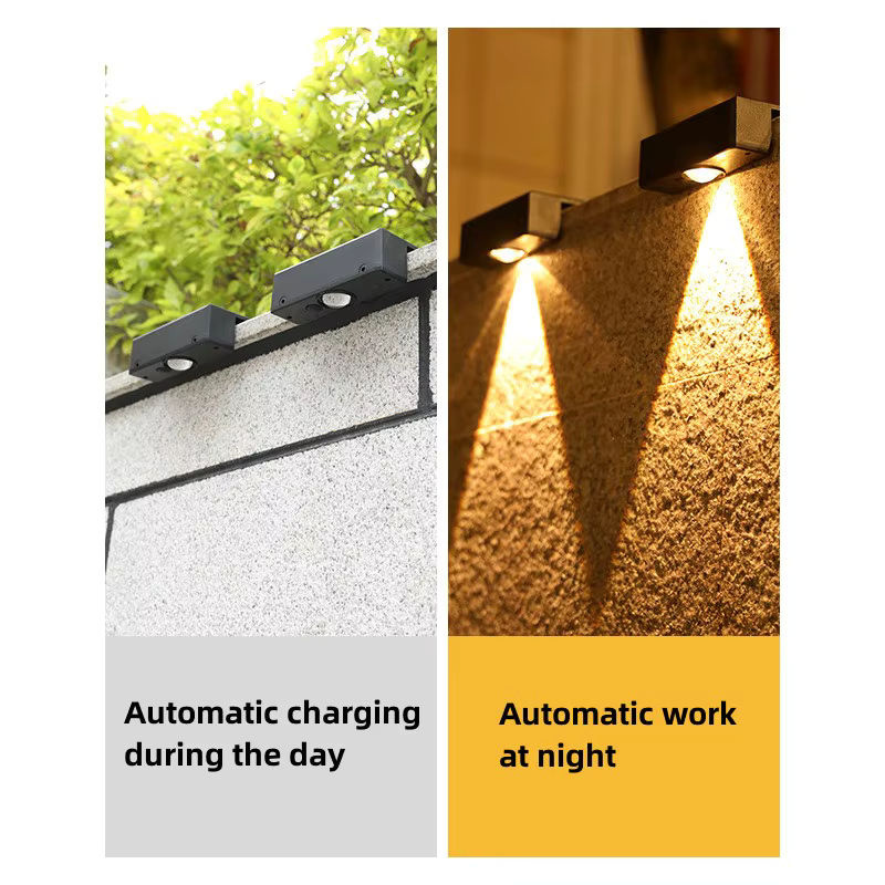 Wasserdichte LED Solar Gartenleuchten in Schwarz mit warmweißem Licht für Balkon, Treppen und Außenbereiche - Bild 3