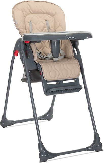Lorelli Kinderhochstuhl Dulce in Beige mit verstellbarer Sitzhöhe, Liegeposition und 5-Punkt-Gurt - Bild 1
