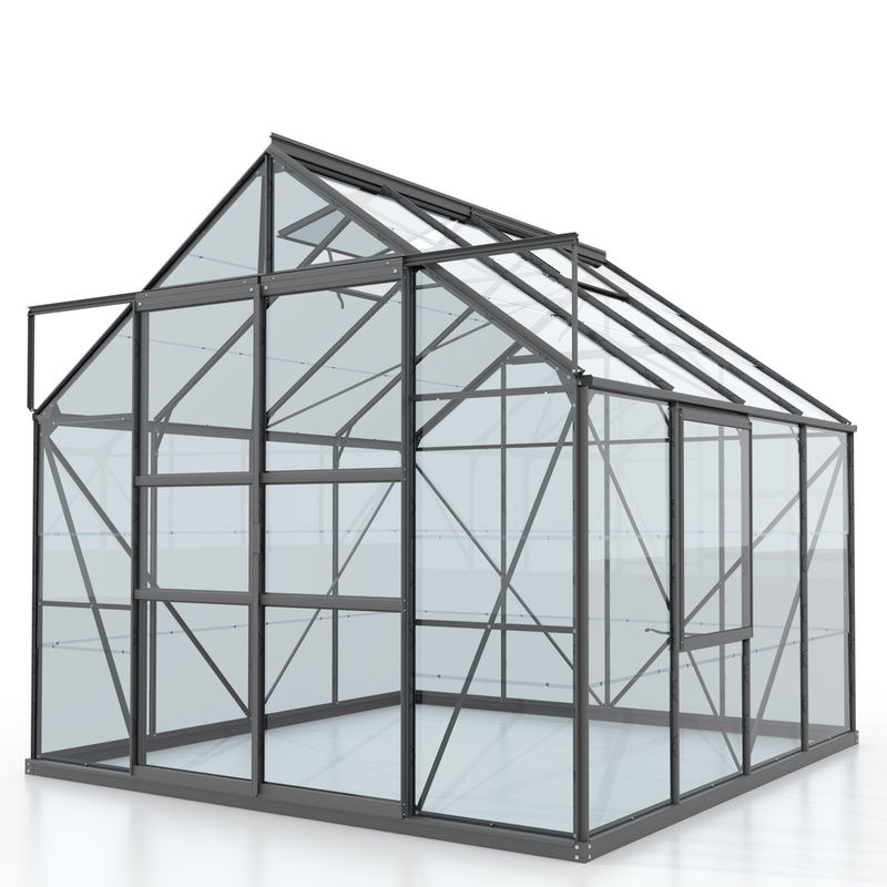 Vitavia Gewächshaus Meridian 6700 in Schwarz mit 6,7 m² Fläche, Aluminiumrahmen und 3 mm Sicherheitsglas - Bild 3