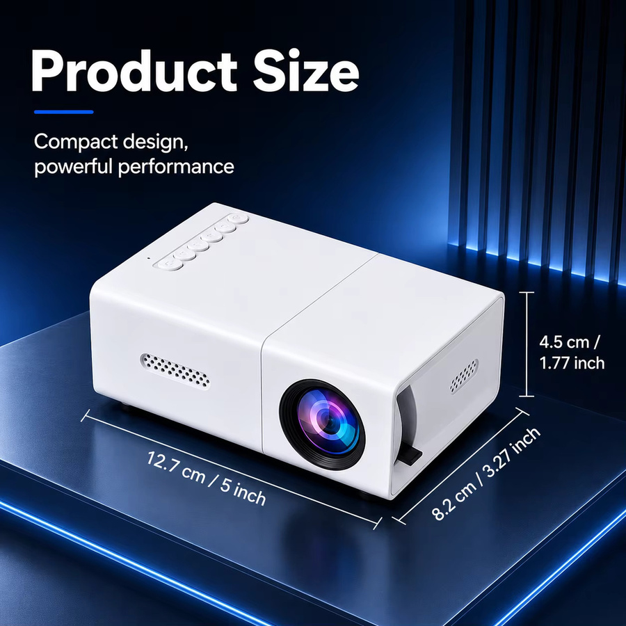 ZNLYRION Smart Projektor mit 4K-Dekodierung, 180 Grad drehbar, WiFi 6 und Android 11, Tragbares Heimkino in Weiß - Bild 8