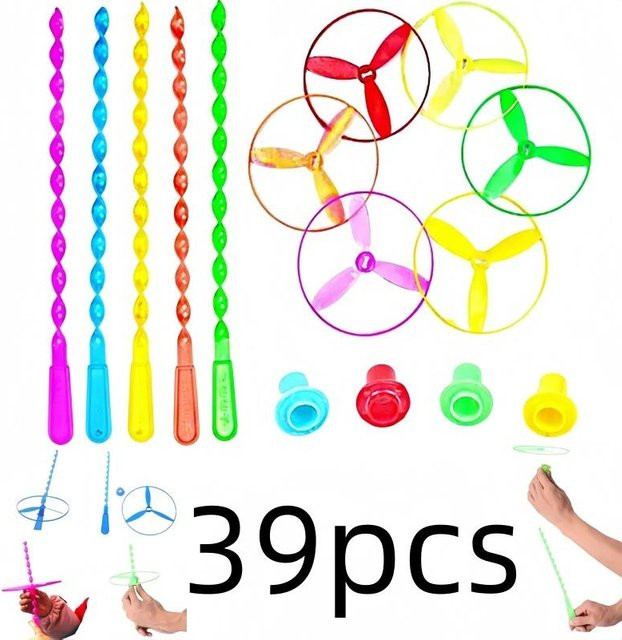 Topmix Fliegender Hubschrauber, Bambuslibelle, Outdoor Flugspielzeug, gelb - Bild 1