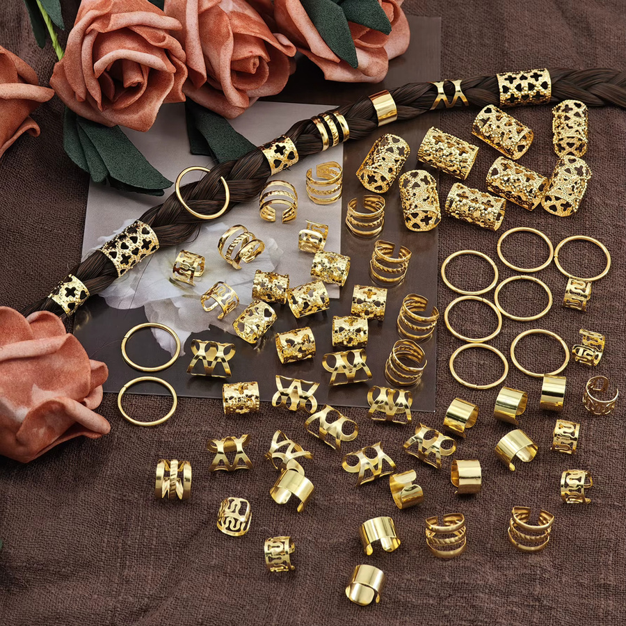 Haarringe und Manschette, goldene Legierung, Damen - Bild 2