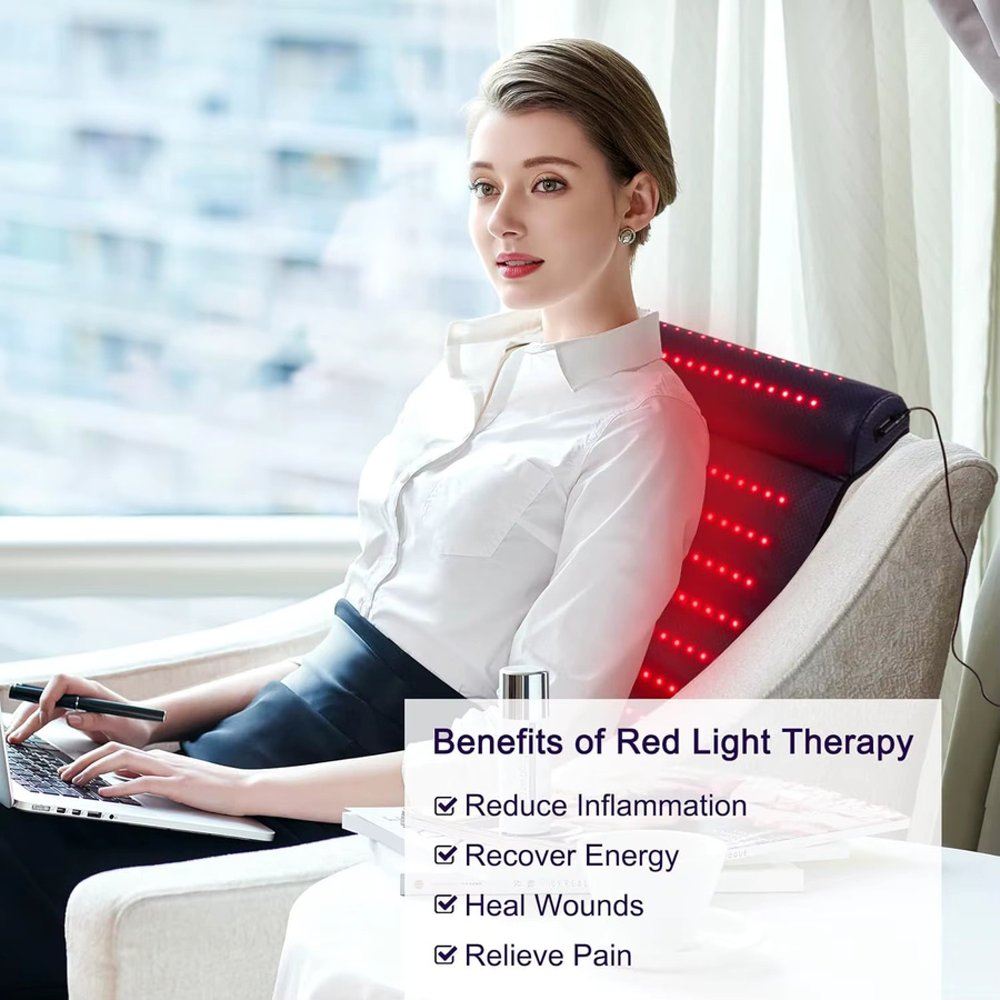VamsLuna Rotlichttherapie-Matte mit Nackenstütze, Schwarz - Bild 2