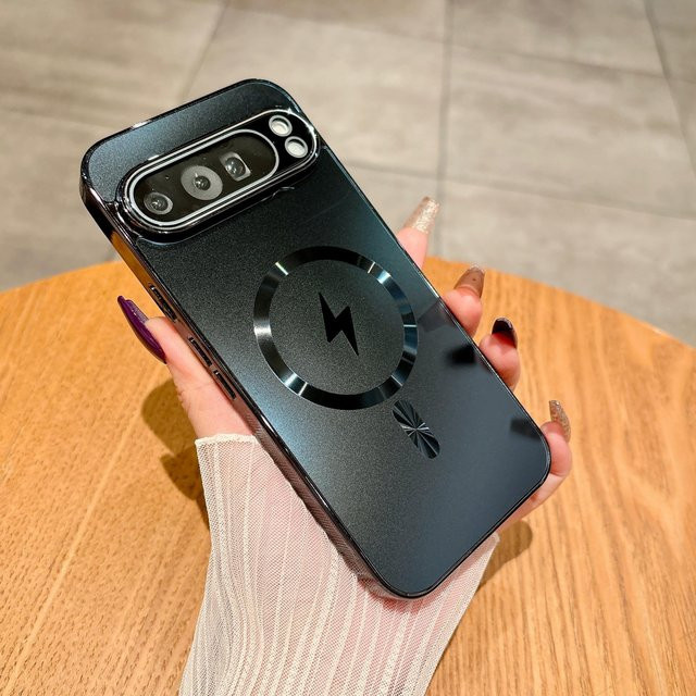 Luxus Beschichtung AG Magnetische MagSafe Hülle für Google Pixel 10 9 Pro XL 8 7 6 6a Stoßfestes Mattes Cover in Schwarz - Bild 1
