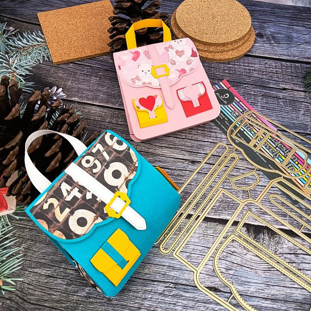 Alinacutle Metallstanzform Mini-Rucksack in Gold für DIY-Papierhandwerk und Grußkarten - Bild 1