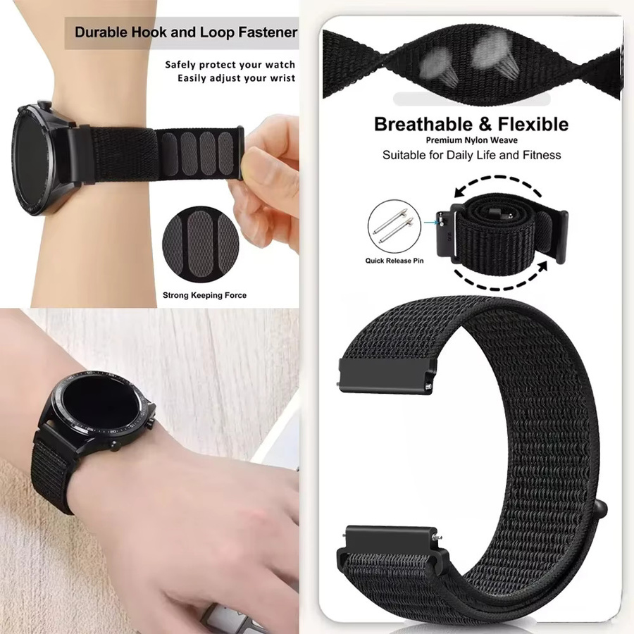 COROS Uhrenarmband Nylon, Schwarz, Unisex - Bild 2