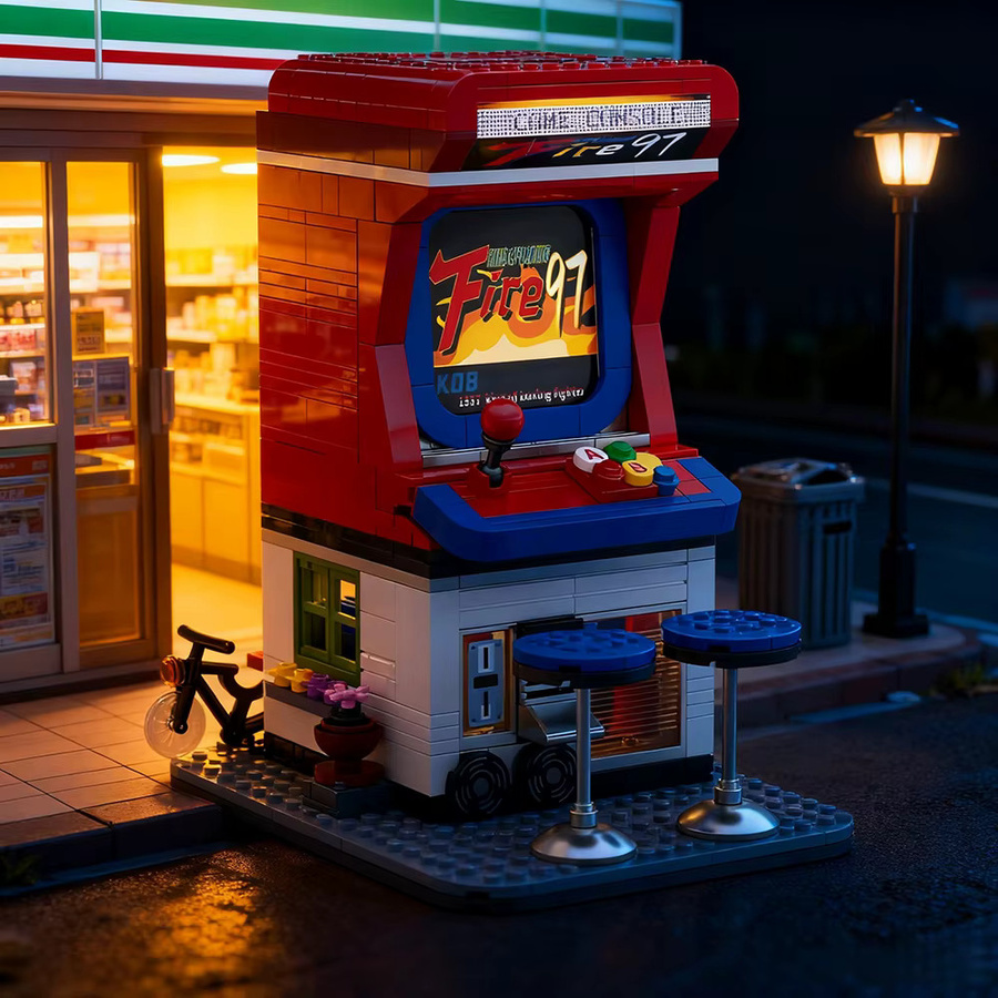 Doubuilt Architecture Arcade Phone Booth Mini Blocks Set, Urban Architecture Model Kit, Mehrfarbiges STEM-Spielzeug aus Kunststoff - Bild 2