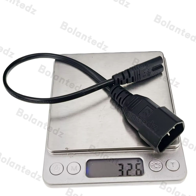 Bolantedz Netzkabel IEC C14 auf C8 Adapterkabel, 2,5 A, Farbe: Schwarz - Bild 3
