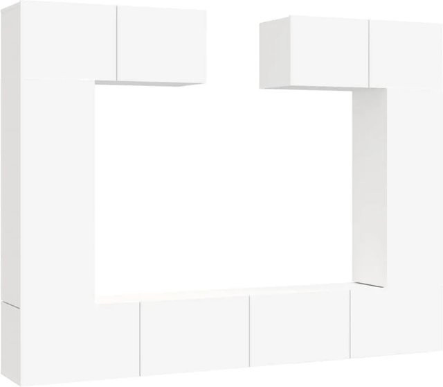 vidaXL 6-teiliges TV-Schrank-Set Weiß aus Holzwerkstoff für dein Wohnzimmer - Bild 1