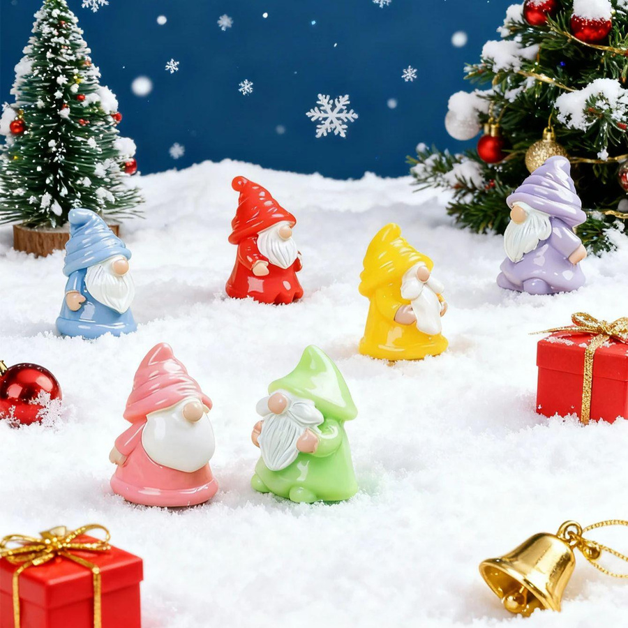 Set aus Mini-Gnom-Statuen von Yiran toy in Multicolour, dekorative Harz-Figuren im pastoralen Stil für deinen Feengarten oder als Weihnachtsgeschenk - Bild 2