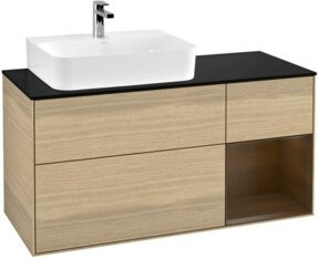 V&B Waschtischunterschrank Finion in Braun und Eiche, Breite: 120 cm, Tiefe: 50,1 cm, Höhe: 50,1 cm - Bild 1
