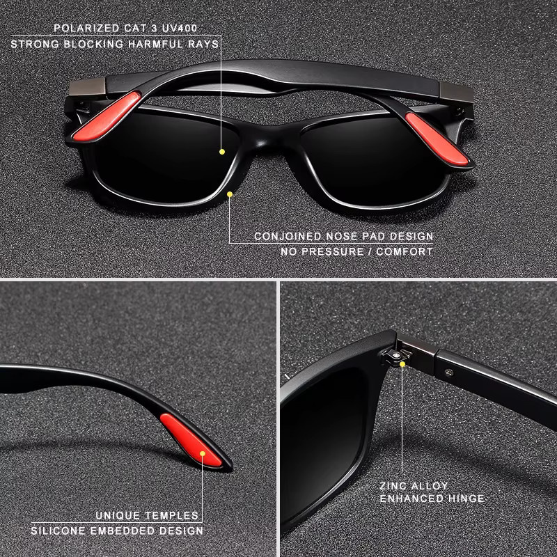 KINGSEVEN Sonnenbrille, quadratisch, Vollrand, Kunststoff, schwarz, Unisex - Bild 3