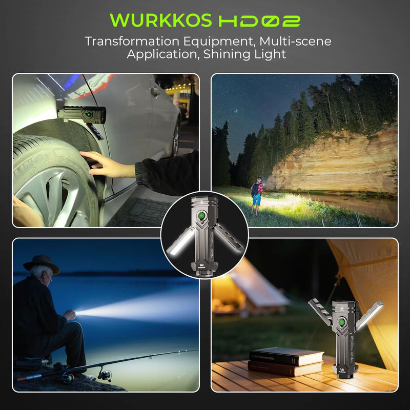 Wurkkos HD02 LED-Campinglampe in Schwarz mit 3200 Lumen und wiederaufladbarem Akku - Bild 2