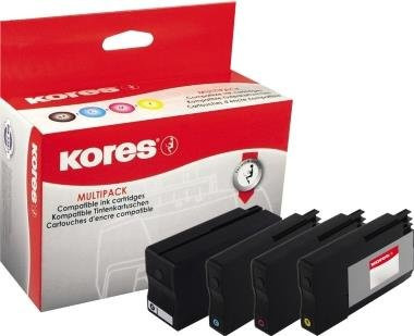 Kores Tintenpatronen Set G1722KIT kompatibel mit HP 950XL und HP 951XL, 4er Pack, Multicolor (Schwarz, Cyan, Magenta, Gelb) - Bild 1