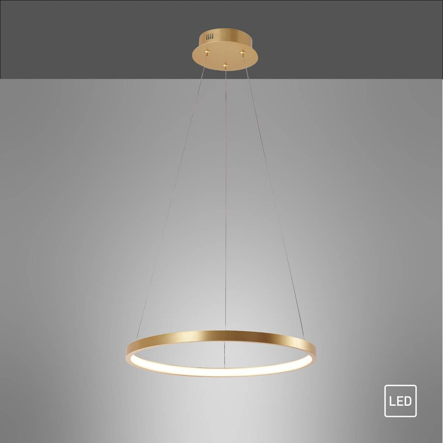 Just Light LED-Pendelleuchte CIRCLE in Gold und Weiß, Ringform, H: 120 cm, B: 39 cm, T: 39 cm - Bild 2