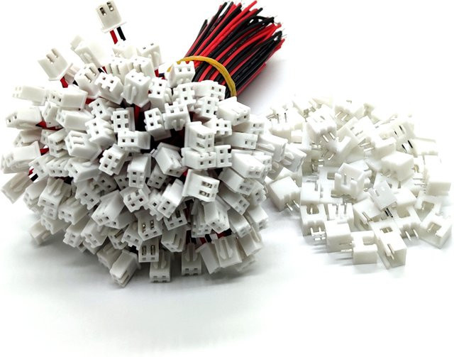 100 Sets JST XH 2,5-2-polige Batterieanschlussstecker weiß mit 100 mm Draht, männlich und weiblich - Bild 1