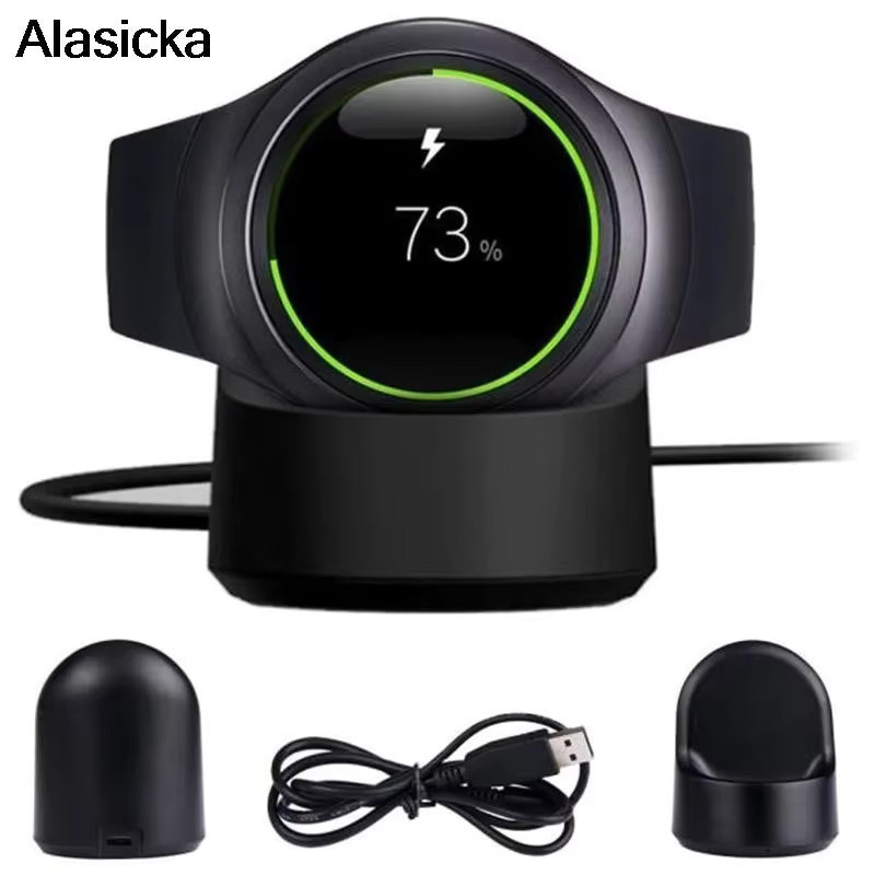 Samsung Kabelloses Schnellladegerät in Schwarz für Samsung Gear S3, Gear S2 Frontier sowie Samsung Galaxy Watch S2 und S3 (42 mm und 46 mm) - Bild 2