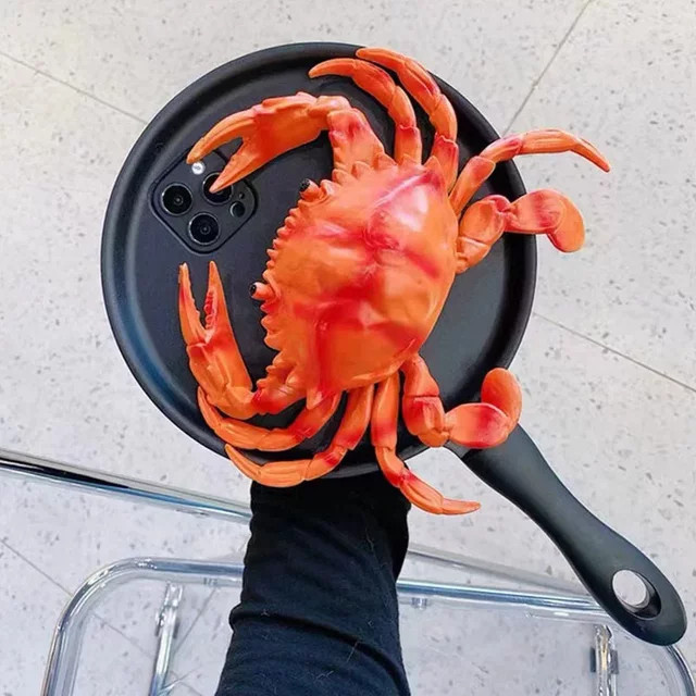 Luxus Handyhülle mit 3D Pan Crab Gaga Parodie Design für iPhone 17 Pro Max, 17Air, 16, 15, 14, 13, 12, 11 Pro Max mit Anti-Fall Schutz Rückseite - Bild 1