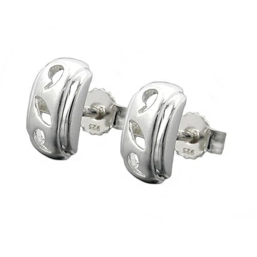 Colfem Ohrstecker 925 Silber, matt Rand glänzend, Unisex - Bild 1