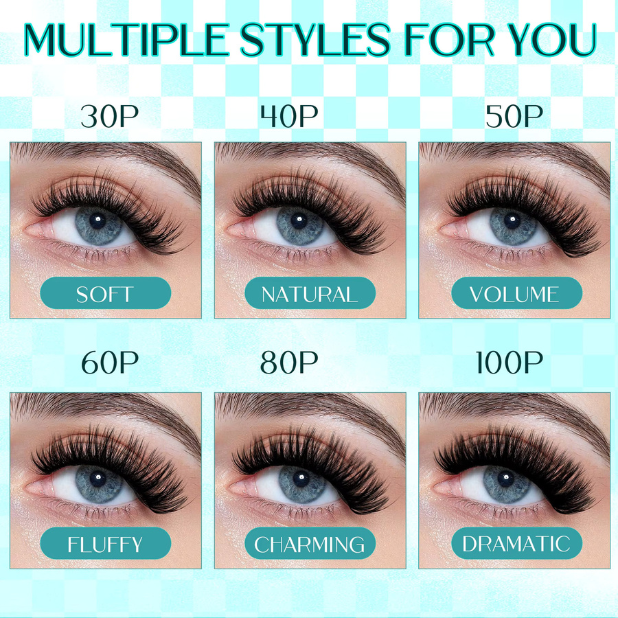 Gemerry Wimpern-Cluster, 280 Stück, D-Curl, DIY Einzelwimpern - Bild 3
