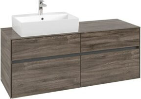 V&B Waschtischunterschrank Collaro in Stone Oak mit Waschbeckenanschluss links, B/T/H: 140 x 54,8 x 50 cm - Bild 1