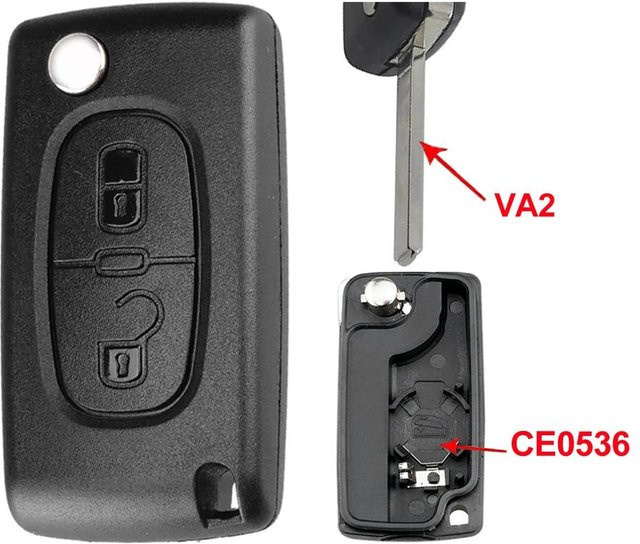 YOCASTY Klappschlüssel Gehäuseabdeckung in Schwarz für Citroen C2 C3 C4 C5 C6 Xsara Berlingo und Peugeot 207 307 308 407 607 807 HU83 VA2 - Bild 1
