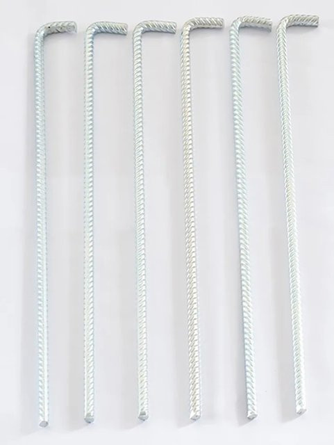 Biohort Bodenanker aus Metall in Grau für Gerätehäuser, Geräteschränke und Mini-Garagen, 6 Stück, Höhe: 52,5 cm, Durchmesser: 1 cm - Bild 1