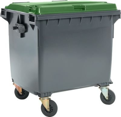 SSI Schäfer Müllcontainer MGB 1100 FD aus Kunststoff, 1100 l, schwarzgrün - Bild 1