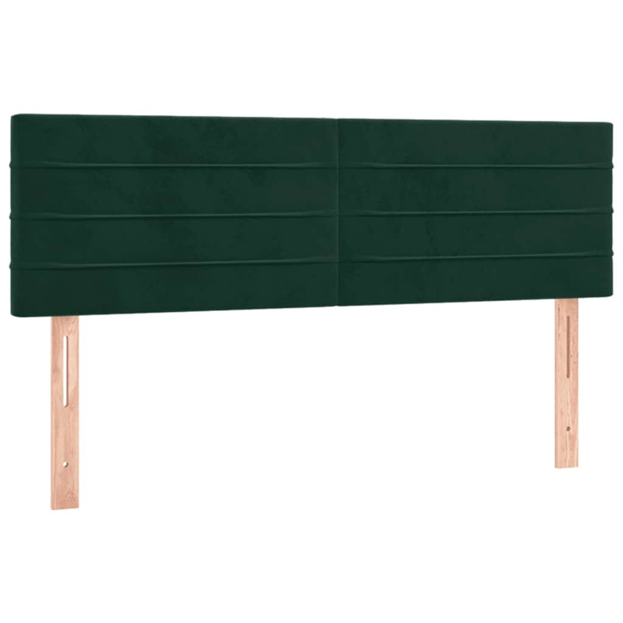 vidaXL Boxspringbett mit Matratze in Dunkelgrün aus Samt, B/T/H: 140 x 190 cm - Bild 4