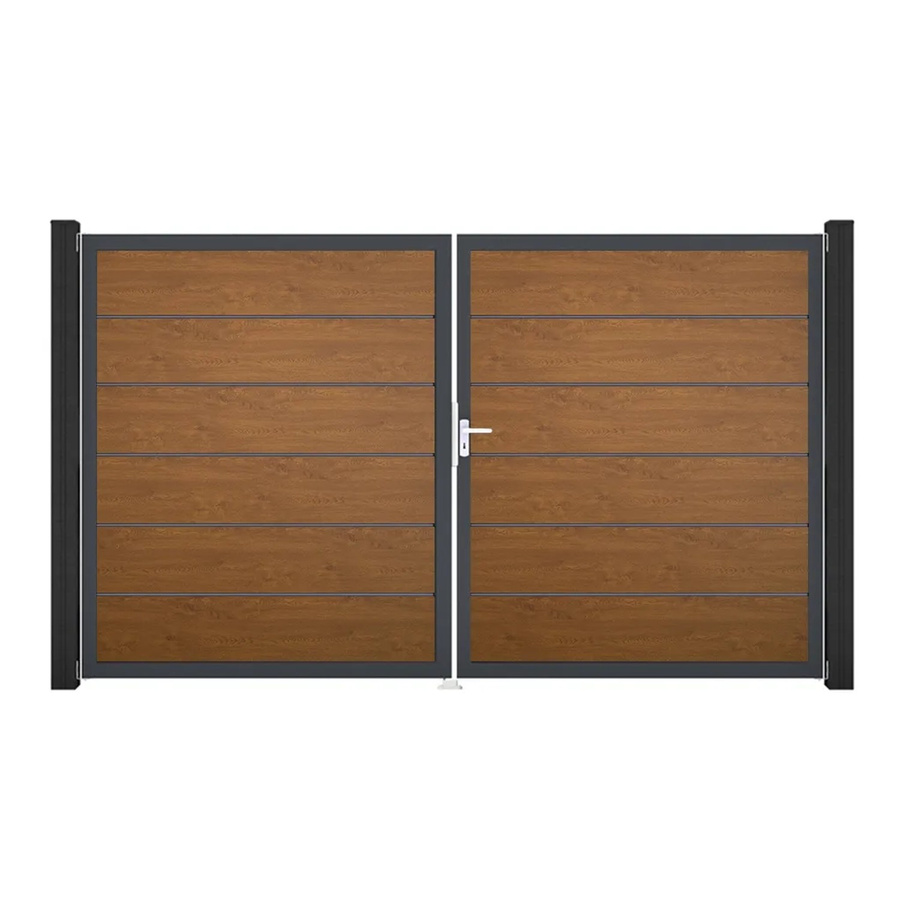 GroJa Tor Basicline Premium 2-flügelig Golden Oak B/H: 306 x 180 cm DIN Rechts - Bild 2